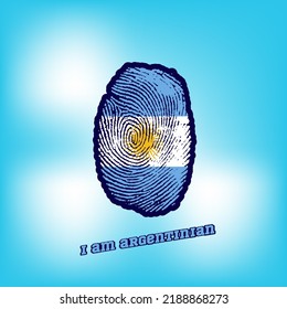 illustration of a fingerprint in Argentinian color, showing the pride of being Argentine	