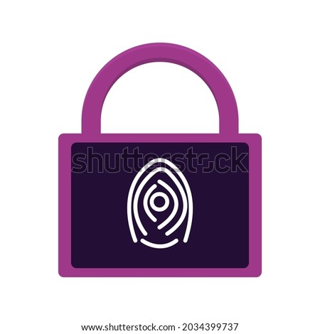 illustration of FINGERPRINT IDENTIFICATION FOR DATA ACCES PROTECTION, FLAT DESIGN