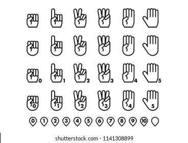 Illustration of fingers: count up to