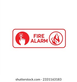 illustration of fire alarm, fire alarm symbol, vector art.