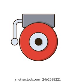 Illustration fire alarm vector graphic cute cartoon style isolated white background