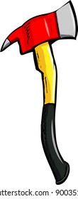 Illustration of a fire axe. Isolated on white