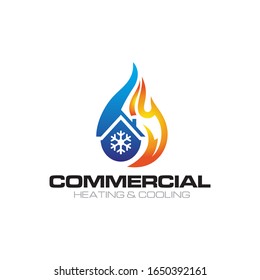 Illustration Fire Cooling Logo Design Template Stock Vector (Royalty ...