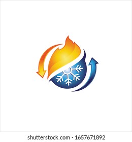Illustration of Fire and Cooling logo design template