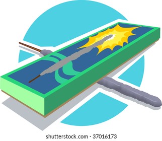 Illustration of fire crackers 	