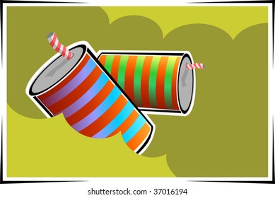 Illustration of fire crackers 	