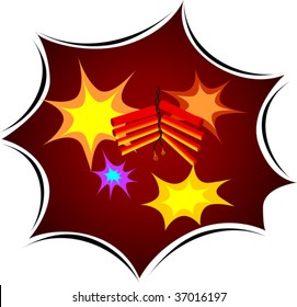 Illustration of fire crackers 	