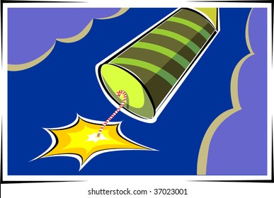 Illustration of fire crackers 	