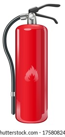 Illustration of a fire extinguisher on a white background