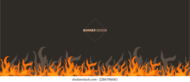 illustration of fire flame banner