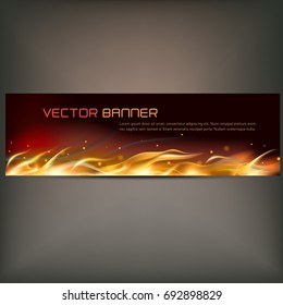 illustration of fire flame banner on gray background