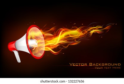 illustration of fire flame coming out of megaphone