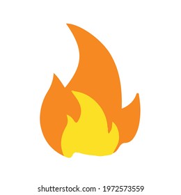 Illustration of fire flame. Yellow and orange