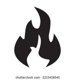 Illustration of fire in flat style, isolated on white background.