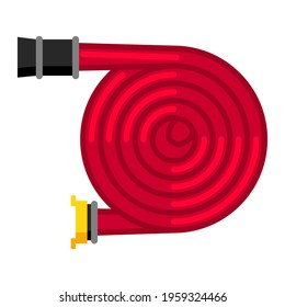 Illustration of fire hose. Firefighting item. Adversting icon for industry and business.