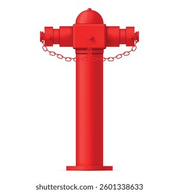 An illustration of a fire hydrant on a plain white background, demonstrating its construction and purpose in an urban setting.