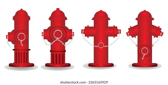 Abbildung eines Hydrantensatzes mit Rot 

Rohre einzeln