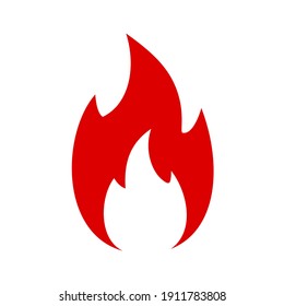 illustration of fire icon with flat shape