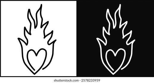 Illustration of a fire lineart