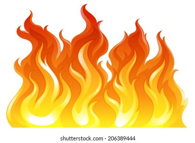 Illustration of a fire on a white background
