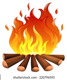 Illustration eines Brandes auf weißem Hintergrund  