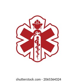 ilustración de la insignia de rescate de incendios, arte vectorial.