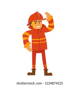 illustration of fire safety with a fireman