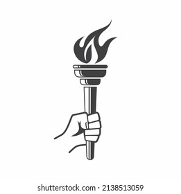 illustration of fire torch, vector art.