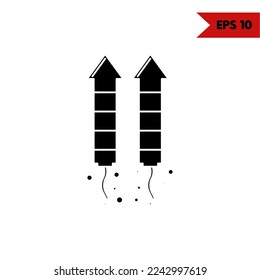 illustration of firecracker glyph icon