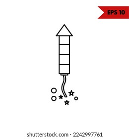 illustration of firecracker line icon