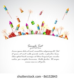 illustration of firecracker poping out in abstract background