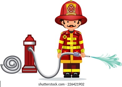 illustration of a firefighter 
