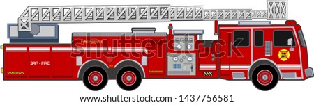 illustration of a firefighter car