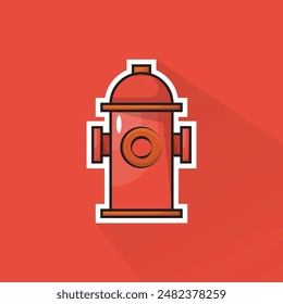 Illustration of Firefighter Hydrant in Flat Design
