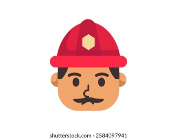Illustration of an Firefighter Man Flat Icon