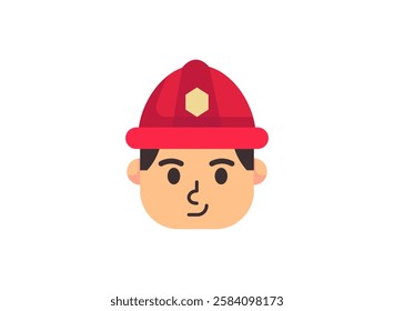 Illustration of an Firefighter Man Flat Icon