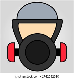 Illustration of firefighters mask. Vector illustration of firefighters. Suitable for icons and stickers.