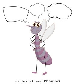 Illustration of a firefly with empty callouts on a white background