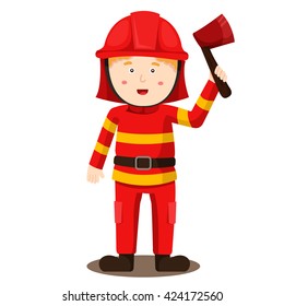 Illustration of fireman