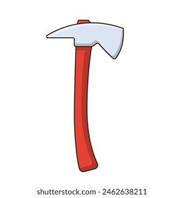 Ilustración de bombero hacha Vector gráfico lindo estilo de dibujos animados aislado fondo blanco,