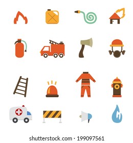 illustration of fireman icons.vector eps10