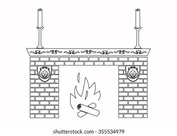 Illustration of the fireplace
