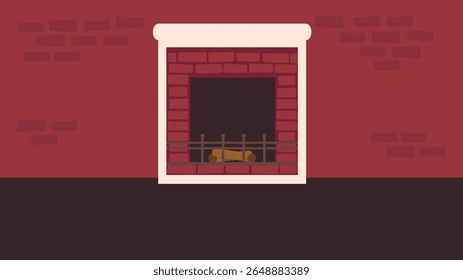 Ilustración de una chimenea en un estilo plano. Ilustración vectorial.