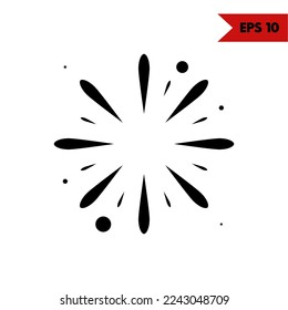 ilustración del icono de glifo de fuegos artificiales