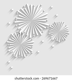 Illustration Firework for Holiday Celebration Events, Flat Style Long Shadow - Vector