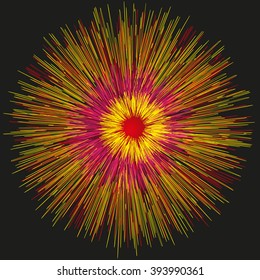 Illustration firework lights
Illustration of bright lights and firework in the night flash yellow rays on black background