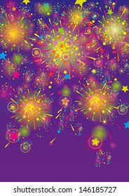 illustration with fireworks