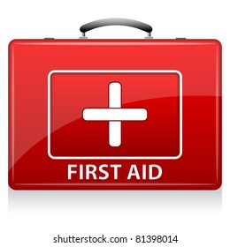 illustration of first aid box on white background