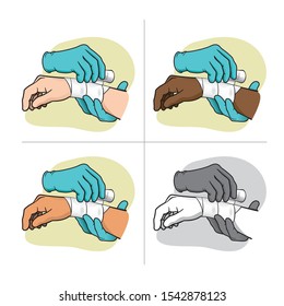 Illustration First Aid Hands Doing Dressing Stock Vector (Royalty Free ...