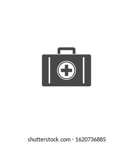 Illustration First Aid Kit Icon Black and White Vector